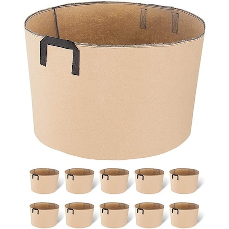 Ipower 20-Gallon 10-Pack Grow Bags (Tan), 10PK GLGROWBAG20X5X2